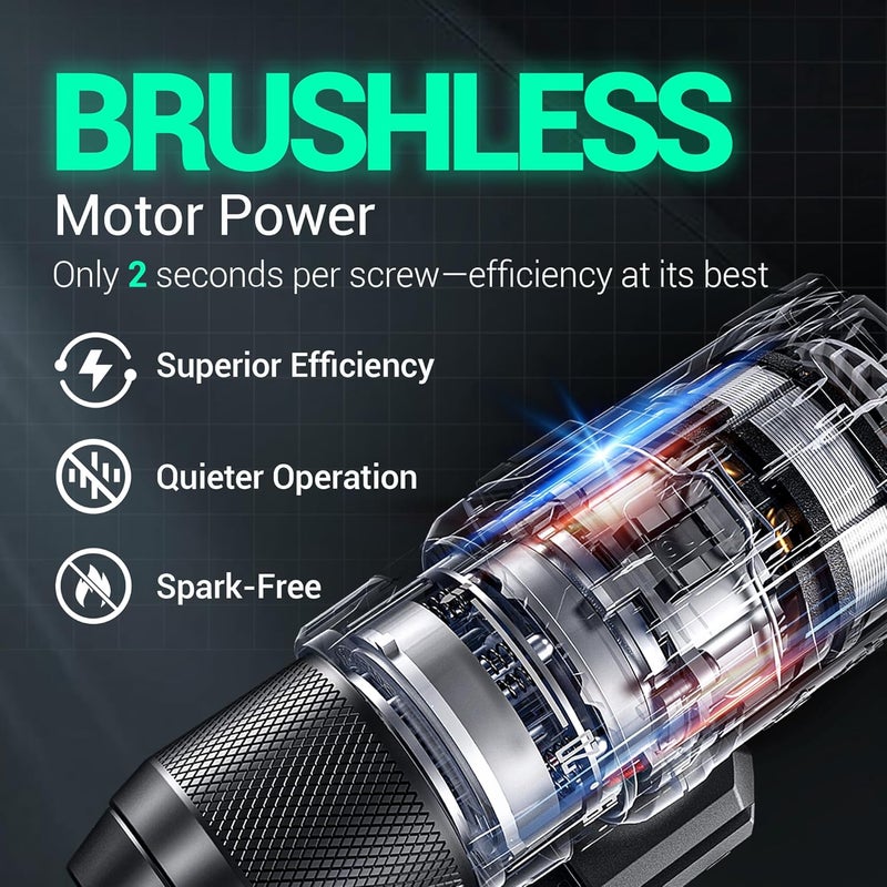 DCA 20V Brushless Hammer Drill Cordless, 492 in-lb Torque Impact Drill, 1/2" All-Metal Keyless Chuck,18+1+1, (0-450/0-1800RPM), 27000 IPM, Compact Design with 2.0Ah Battery & Charger,ADJZ2055i - Image 2